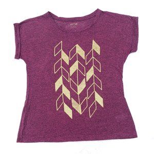 Apt. 9 Maroon and Gold Sequence Top Size Medium